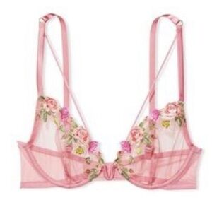 New! Victoria’s Secret Very Sexy Unlined Rose Embroidered Demi Bra 10336
